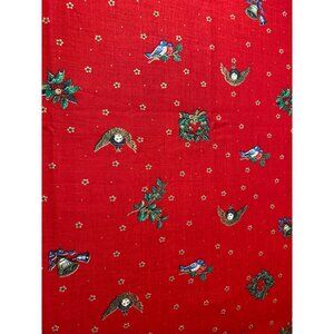 Vintage Christmas Fabric 1/2 Yard 44" Wide Red Holiday Print By Joan Kessler For